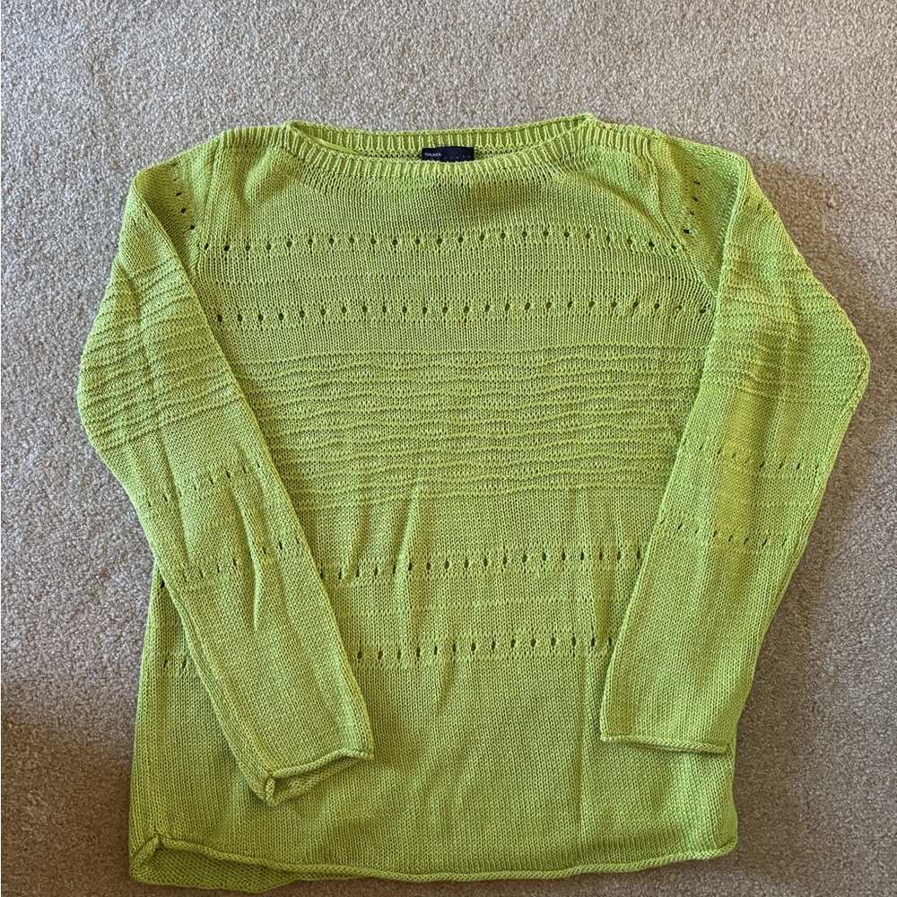 Grace Elements Lime Green Textured Sweater